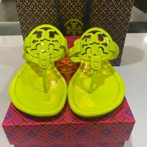 Tory Burch Miller Sandals - Neon yellow.  Sold Out everywhere.  Worn once!